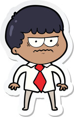 sticker of a cartoon annoyed man