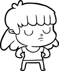 cartoon indifferent woman