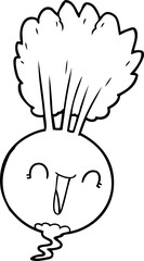 cartoon root vegetable