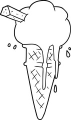 cartoon ice cream melting