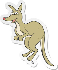 sticker of a cartoon kangaroo