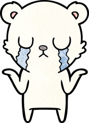 sad little polar bear cartoon