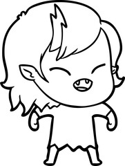 cartoon laughing vampire girl