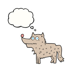 freehand drawn thought bubble cartoon dog