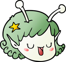 cartoon alien space girl face