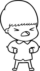 Obraz premium cartoon stressed man