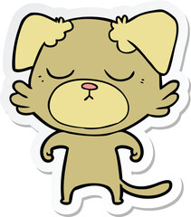 sticker of a cute cartoon dog