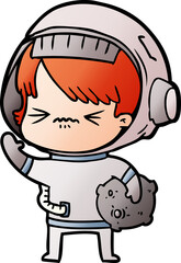 cartoon astronaut woman