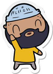 sticker of a cartoon bearded man