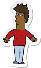 sticker of a cartoon worried man