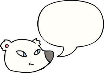 cartoon polar bear face with speech bubble