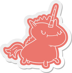 cartoon sticker of a magical unicorn