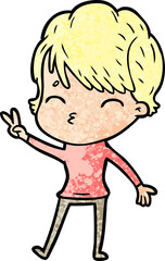 cartoon woman thinking