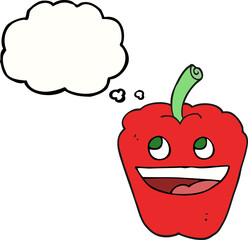 freehand drawn thought bubble cartoon pepper