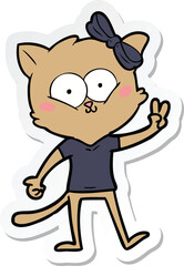 sticker of a cartoon cat
