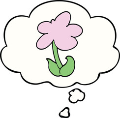 cute cartoon flower with thought bubble