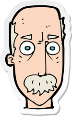 sticker of a cartoon man with mustache