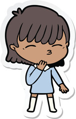sticker of a cartoon woman