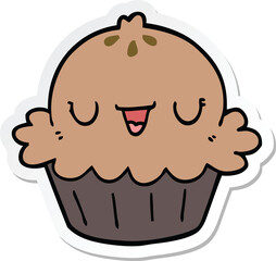 sticker of a cute cartoon pie