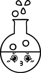 line drawing cartoon of a test tube