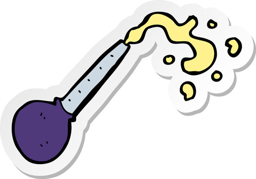sticker of a cartoon pipette