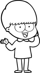 happy cartoon boy