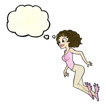 recommend clip art: cartoon flying woman with thought bubble