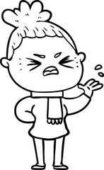 cartoon angry woman
