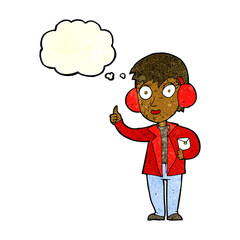 cartoon air force woman with thought bubble