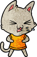 cartoon cat hissing