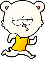 bored polar bear running cartoon