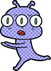 cartoon three eyed alien