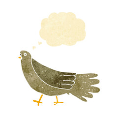 cartoon bird with thought bubble