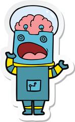 sticker of a cartoon robot