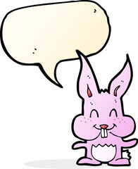 cartoon rabbit with speech bubble
