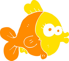 funny flat color illustration of fish