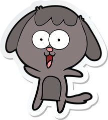 sticker of a cute cartoon dog
