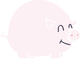 hand drawn quirky cartoon pig