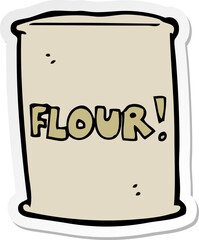 sticker of a cartoon bag of flour