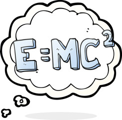 freehand drawn thought bubble cartoon science formula