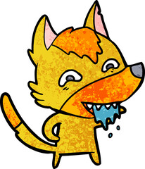 hungry fox cartoon character