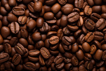 Obraz premium Texture of coffee beans. High quality photo