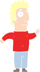 flat color illustration of man waving