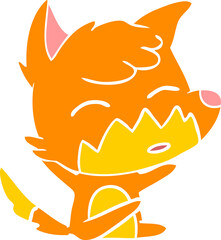 flat color style cartoon fox