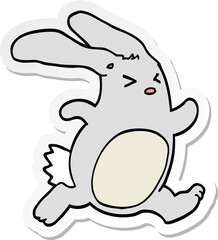 sticker of a cartoon rabbit