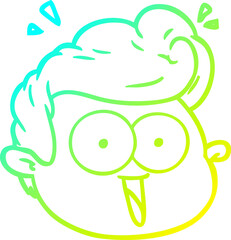Obraz premium cold gradient line drawing of a cartoon male face surprised