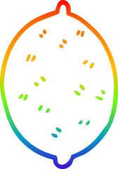 rainbow gradient line drawing of a cartoon lime fruit