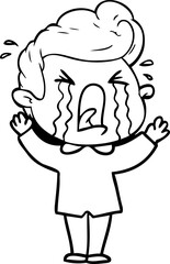 Fototapeta premium cartoon crying man