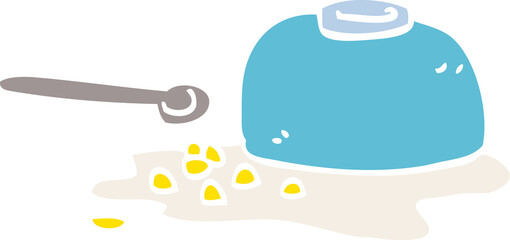 cartoon doodle spilt cereal bowl