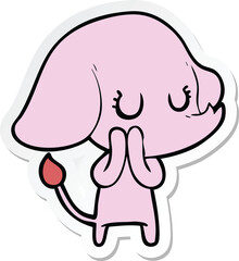 sticker of a cute cartoon elephant